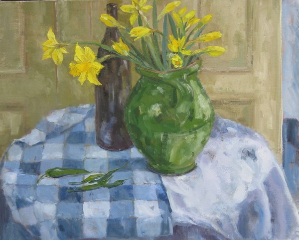 Daffodils on Vichy Cloth